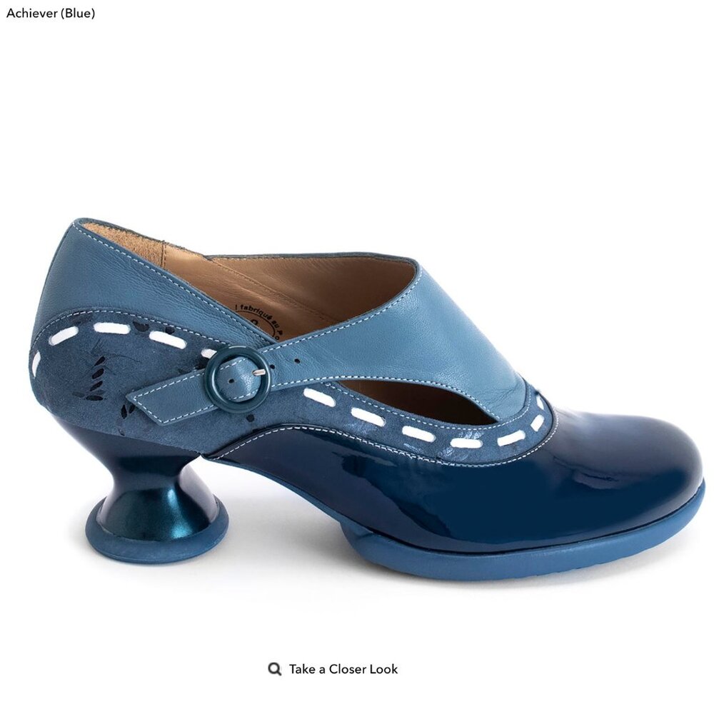 John Fluevog Enneagram Achiever, blue,  size 6.l
